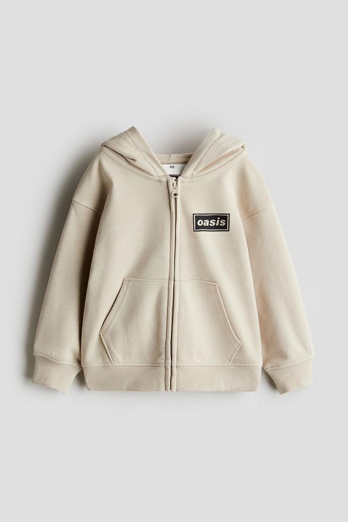 Світшот з капюшоном на близкавці з принтом