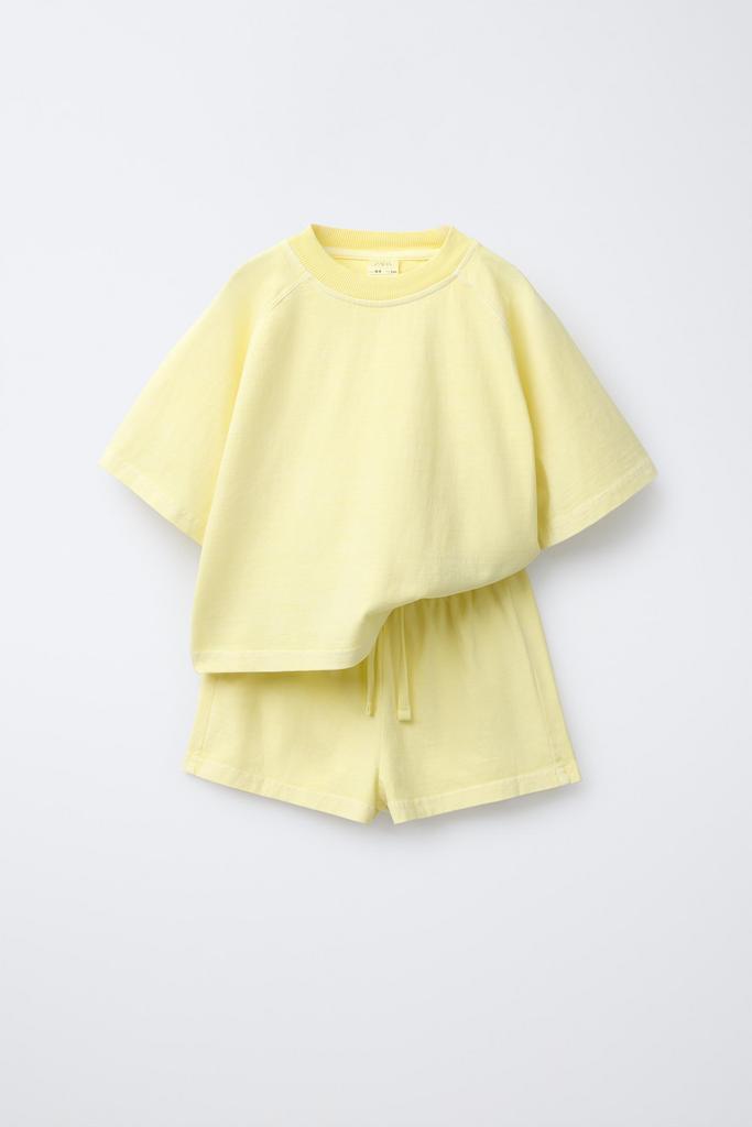 Комплект GARMENT DYE: футболка та шорти Жовтий