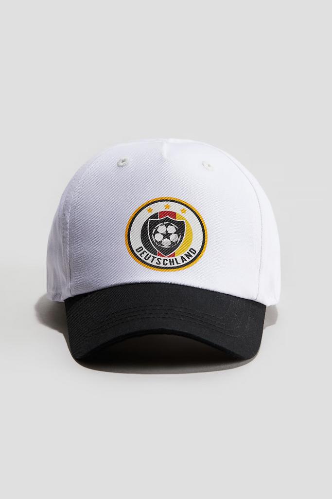 Кепка бавовняна з принтом Біла