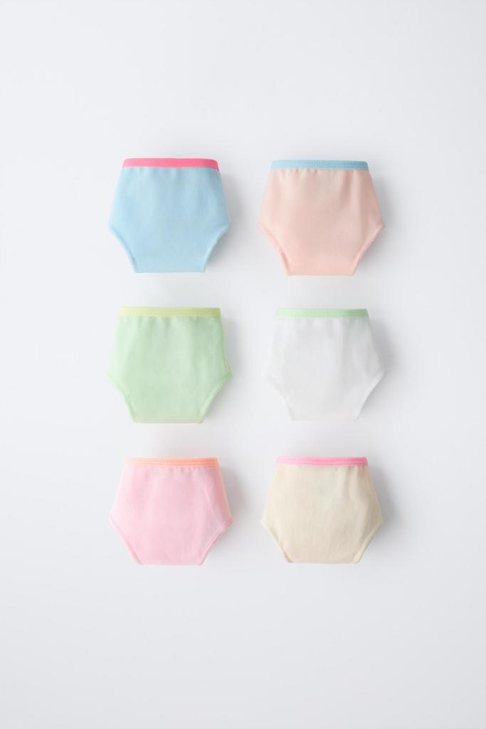 Набір із шести трусиків з контрастним поясом