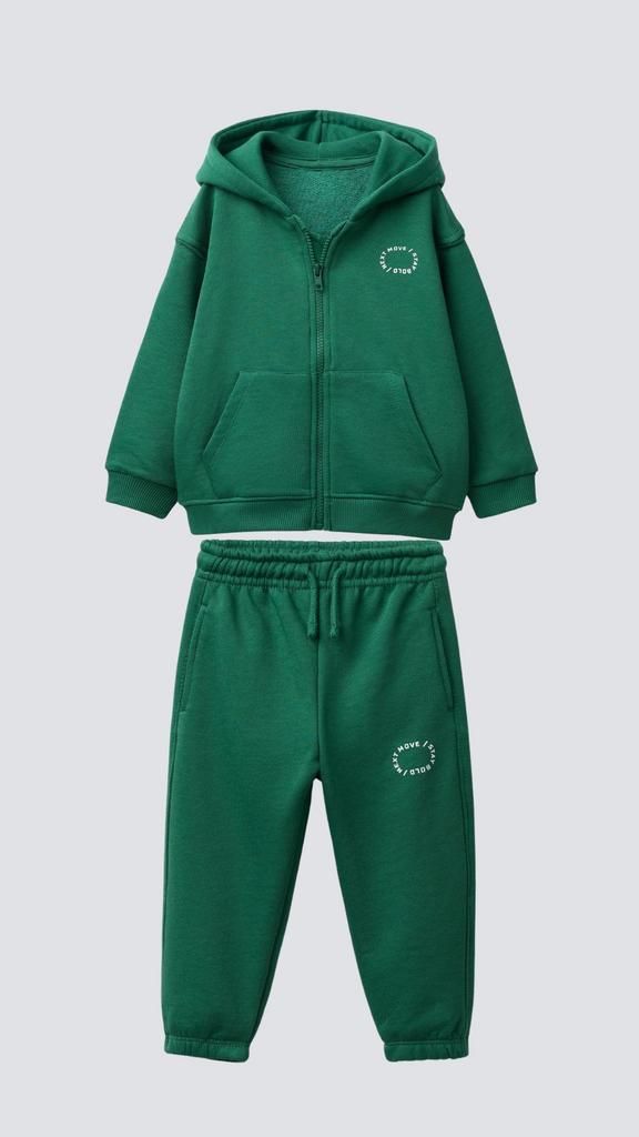 Костюм світшот і штани з лого Зелений