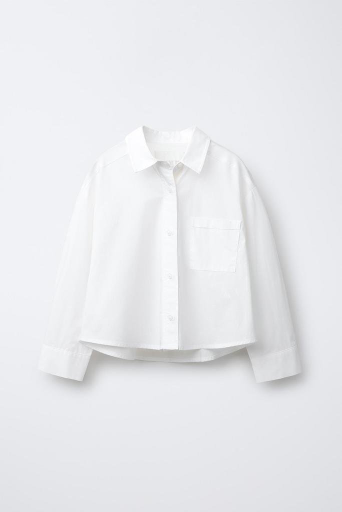 Поплінова сорочка з кишенею