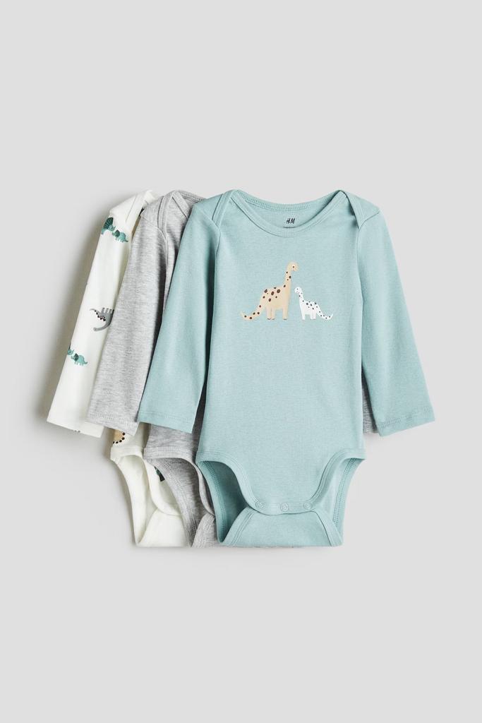 Боді з круглим коміром та принтом динозаври