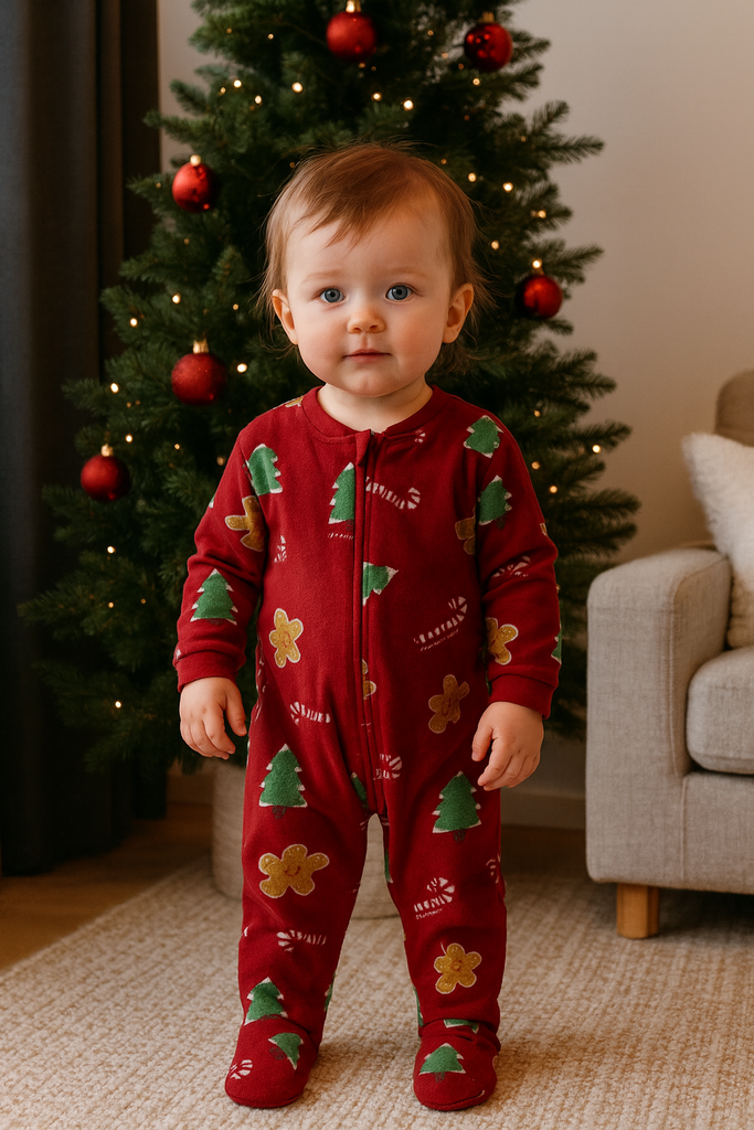Піжама-повзунки з ялинками та печивом
