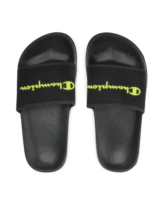 Шльопанці з принтом CHAMPION Чорні