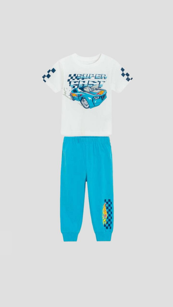 Піжама з принтом Hot Wheels Біла