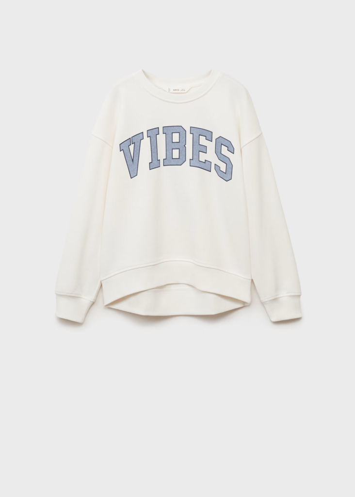 Світшот білий з принтом "VIBES"