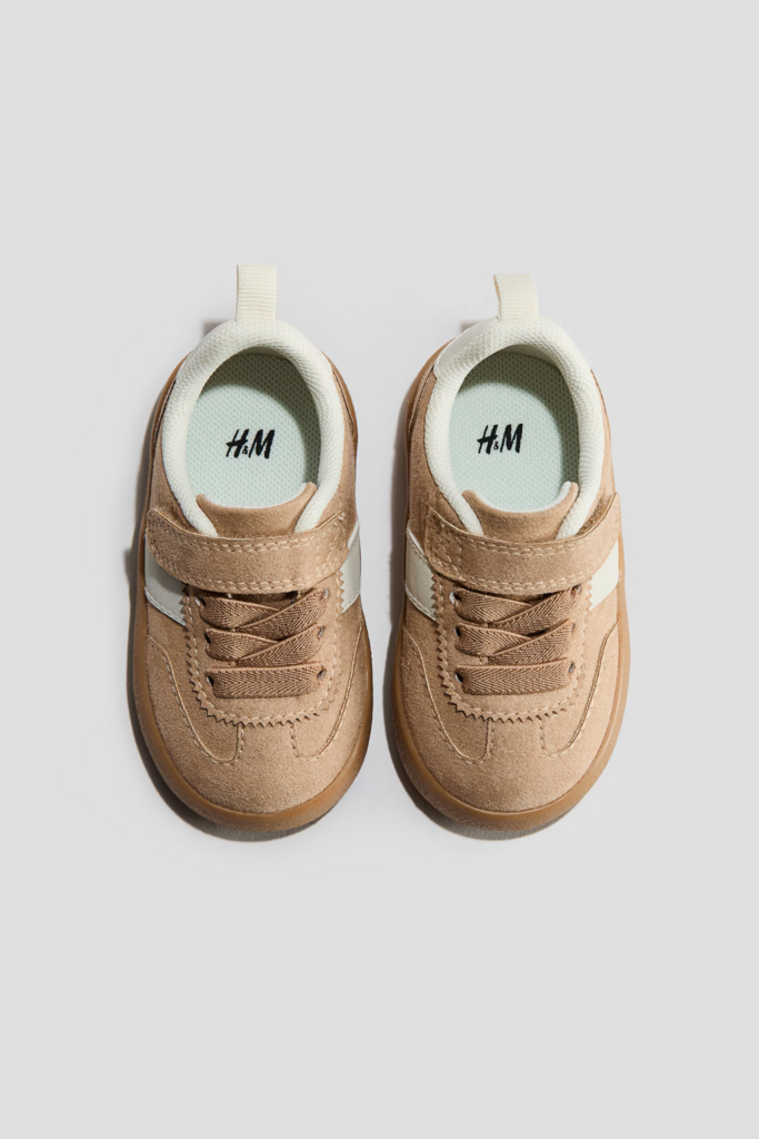 Замшеві кеди на липучці бежеві