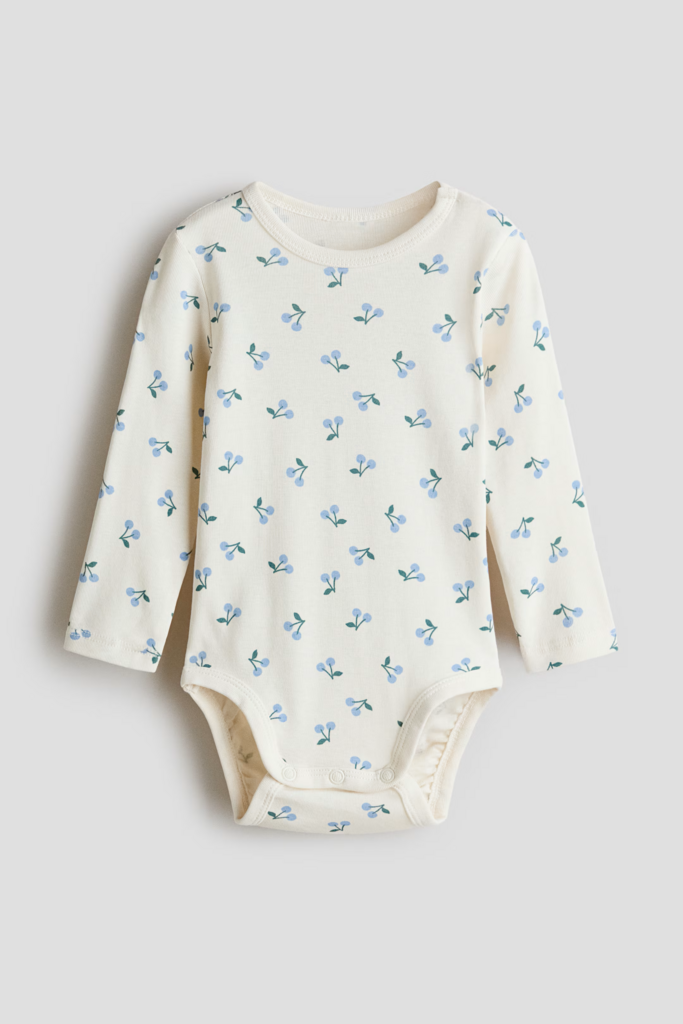 Боді з круглим коміром та принтом