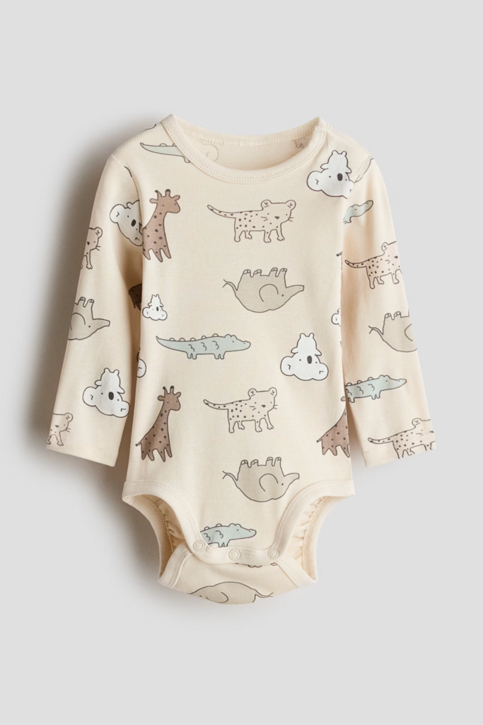 Боді з круглим коміром та принтом