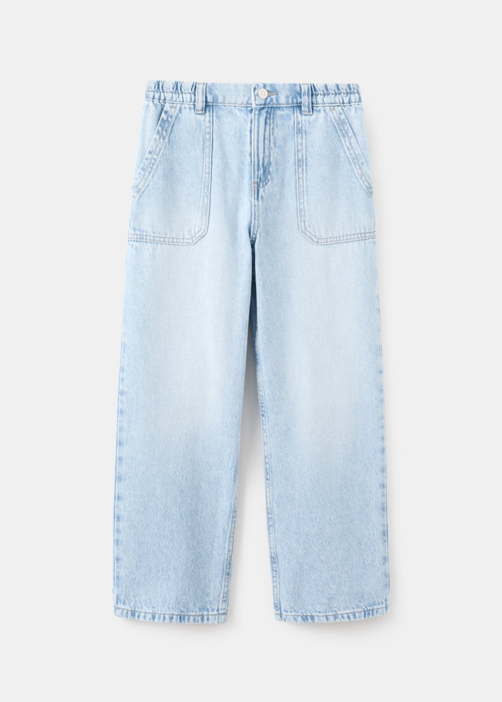 Джинси з еластичним поясом та кишенями