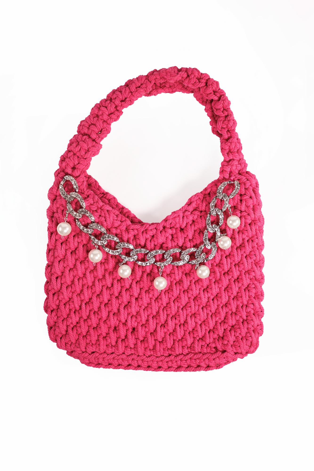 Розовая сумка-хобо мини