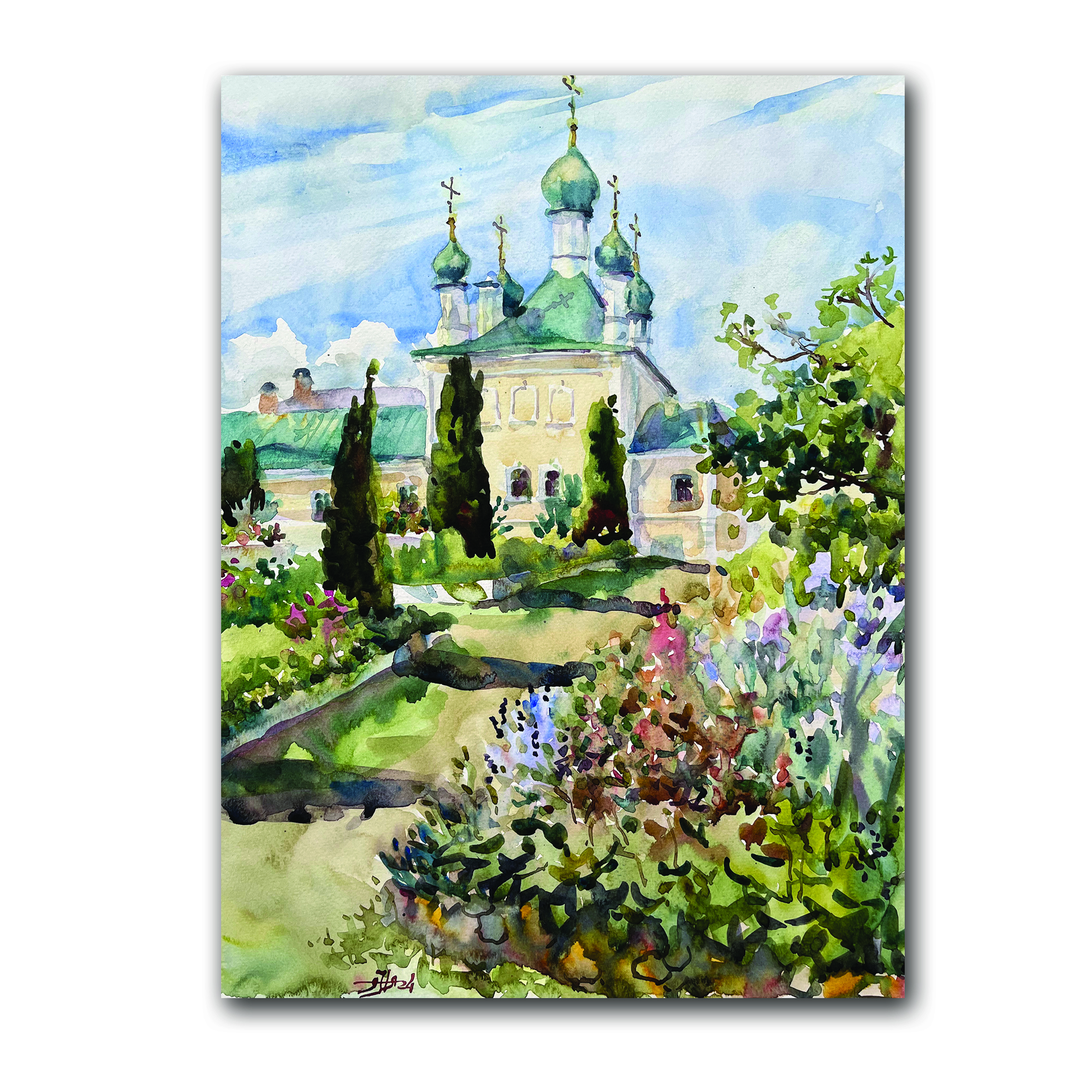 Картина "Зелёные купола"