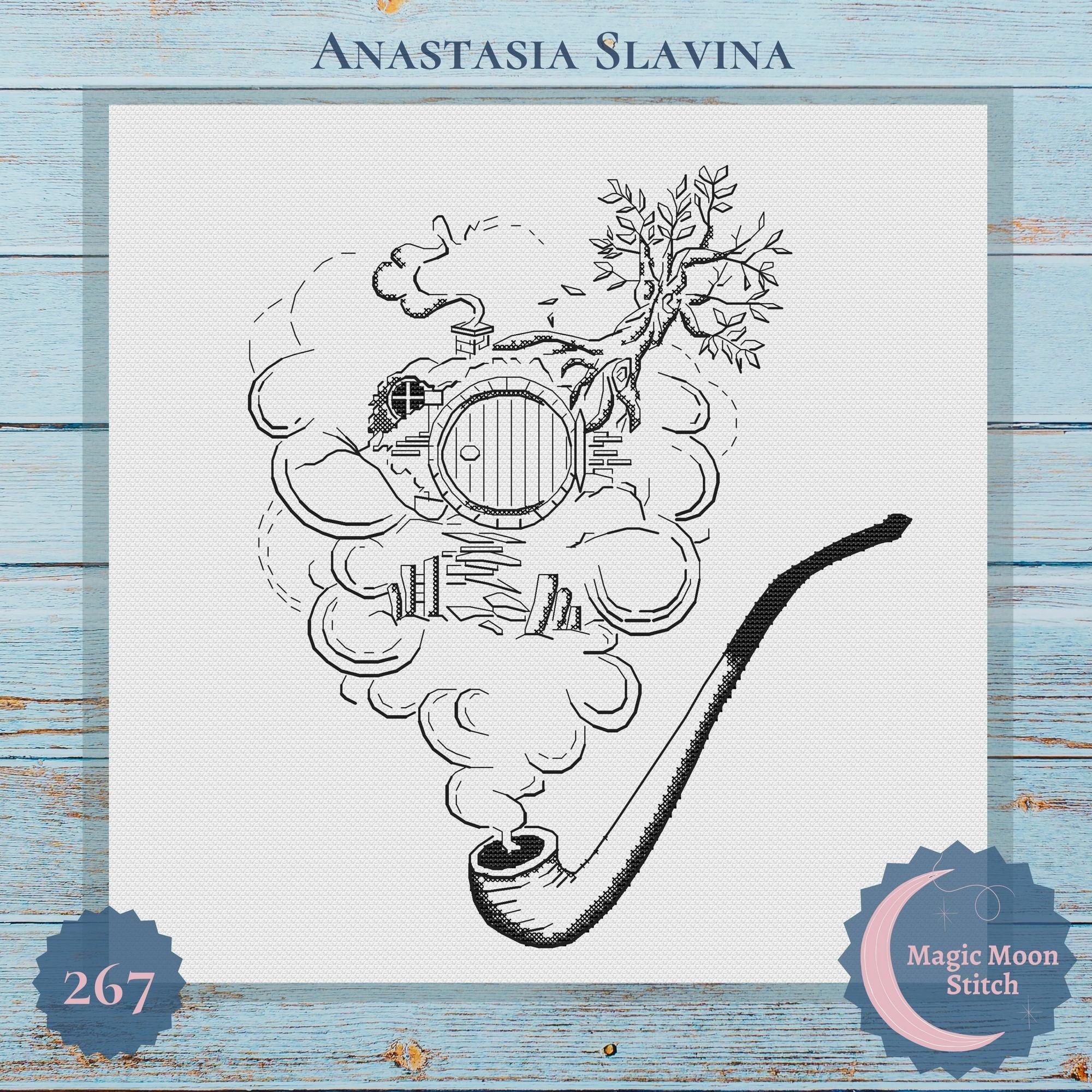 Hillside Cottage- cross stitch pattern