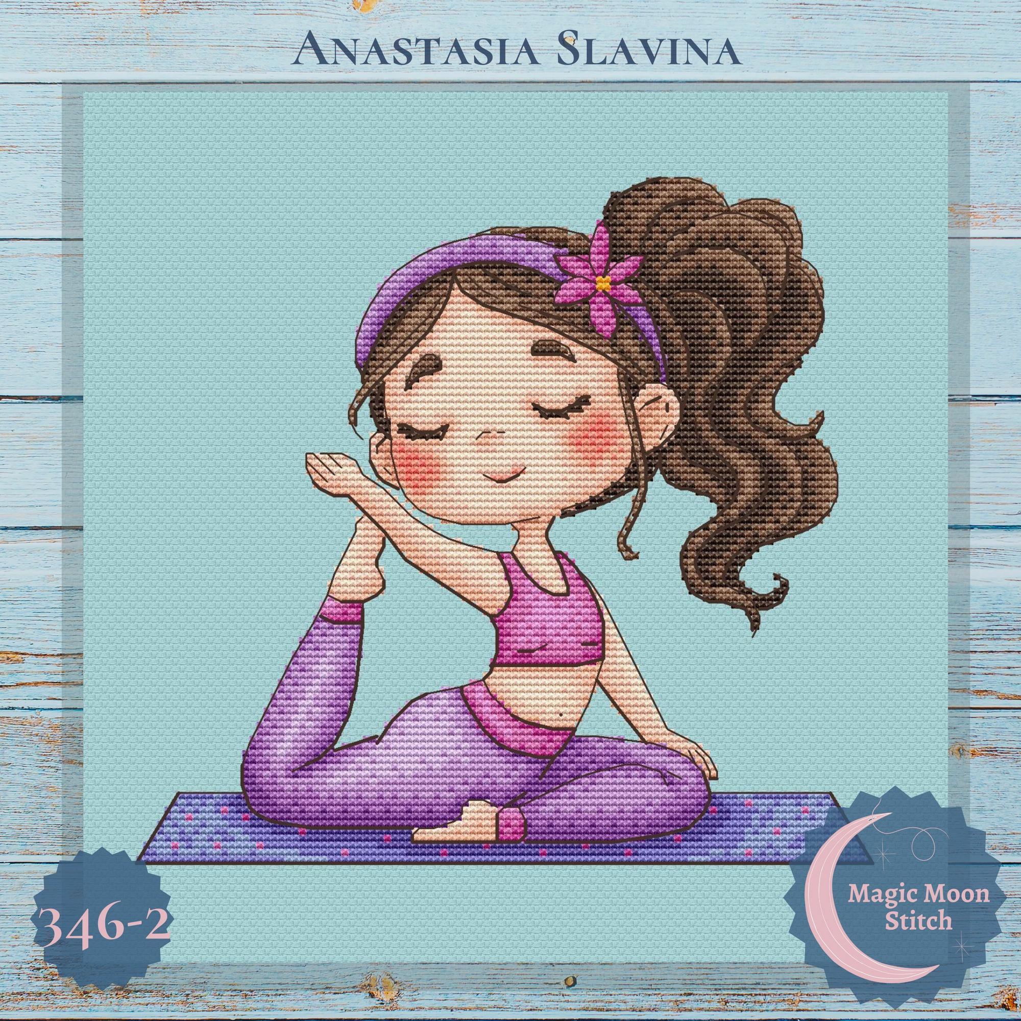 Yoga girl 2 (3 colors) - cross stitch pattern
