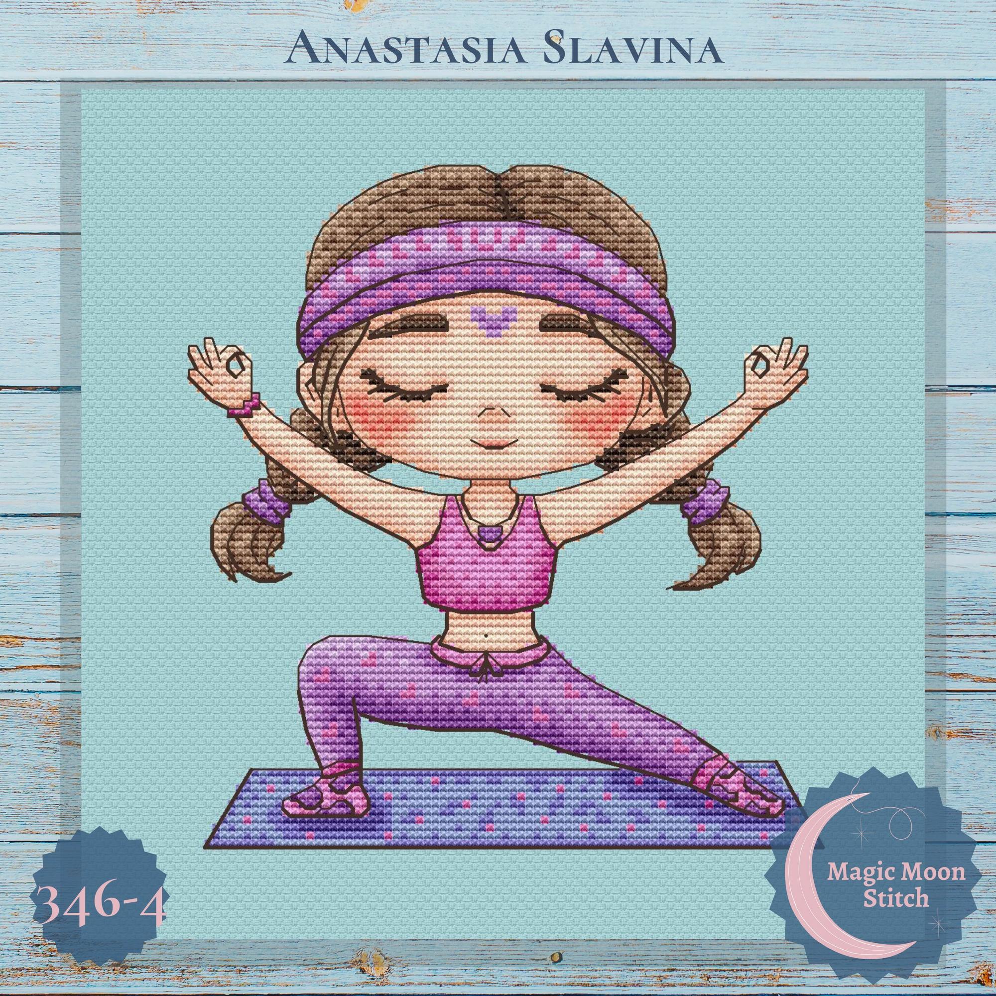 Yoga girl 4 (3 colors) - cross stitch pattern