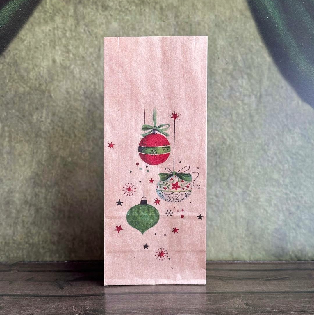 Подарочный пакет "Новогодние игрушки" 18*7см