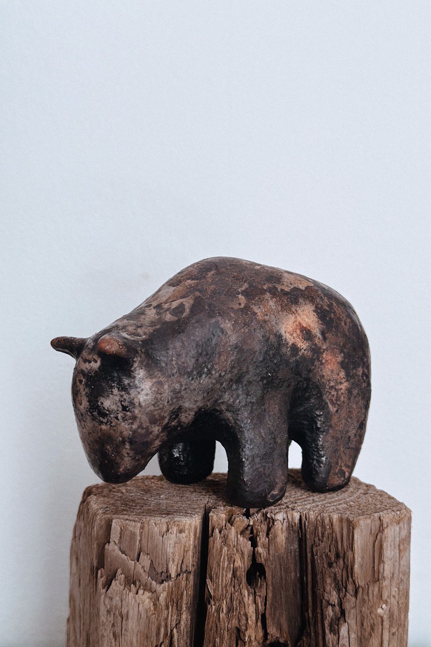 Статуэтка медведя. Восстановительный обжиг в саггаре