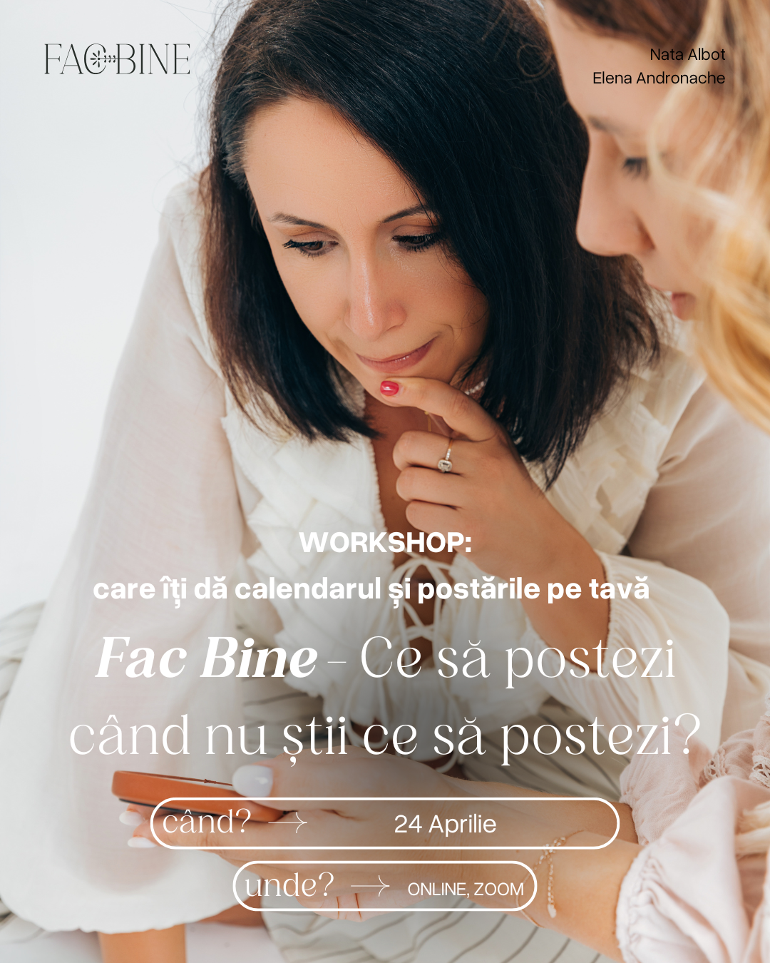 WORKSHOP: Ce să postezi când nu știi ce să postezi. Workshopul care îți dă calendarul și postările pe tavă