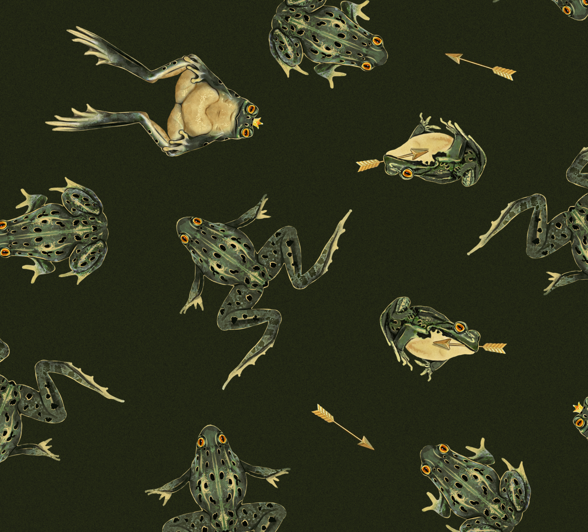 Платок "Лягушечки" болотный