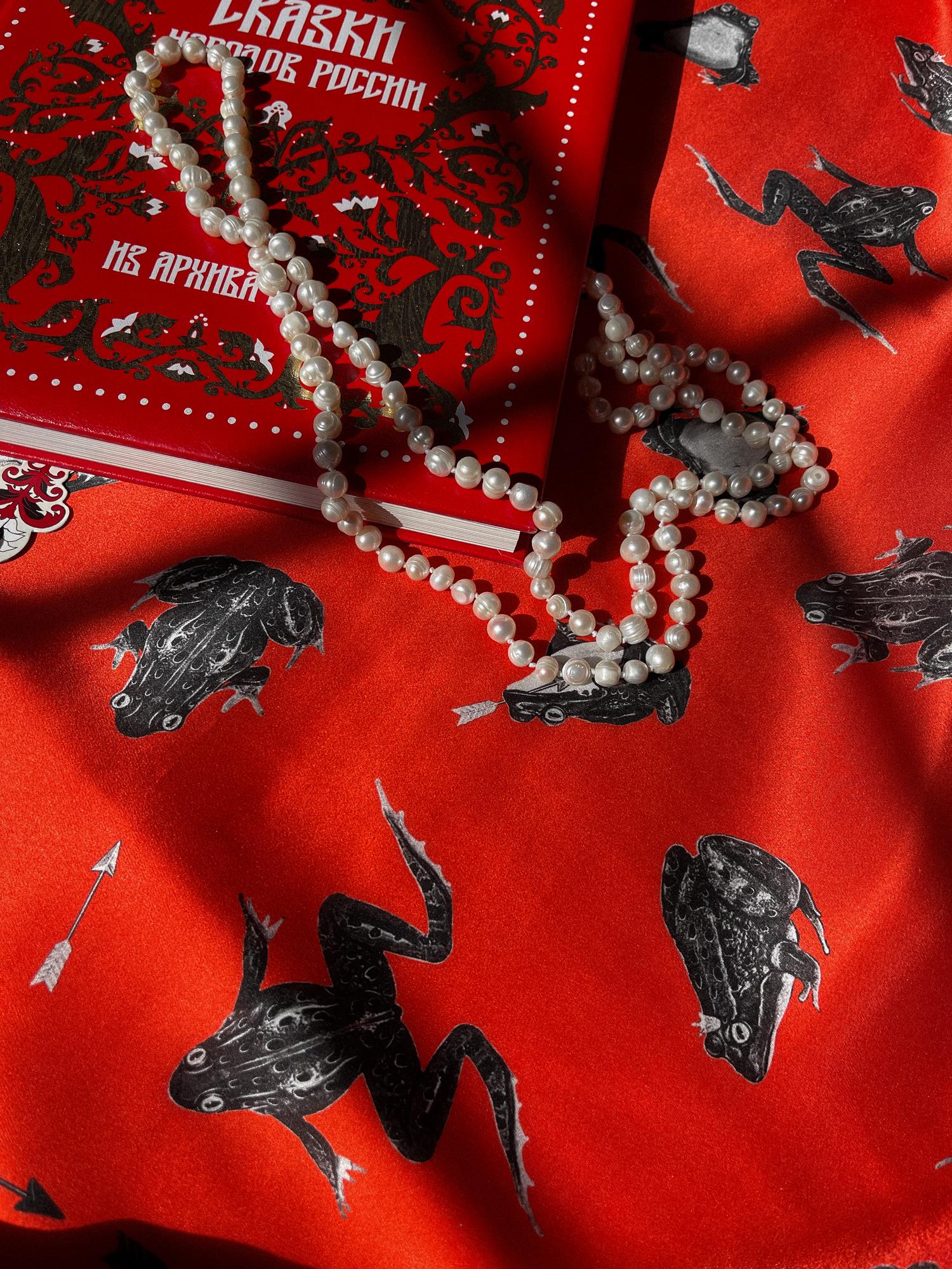 Платок "Лягушечки" красный