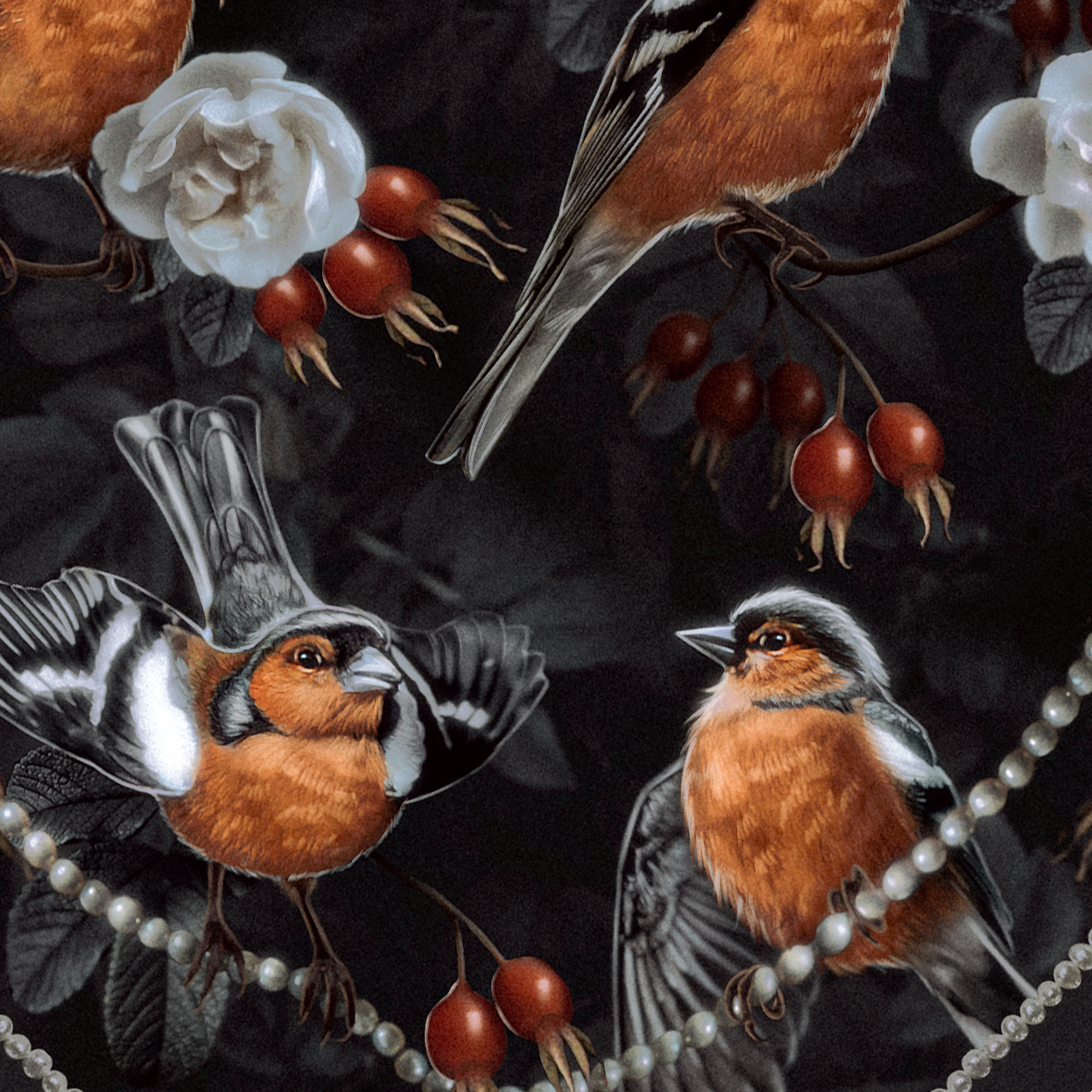 Платок "Зяблики"