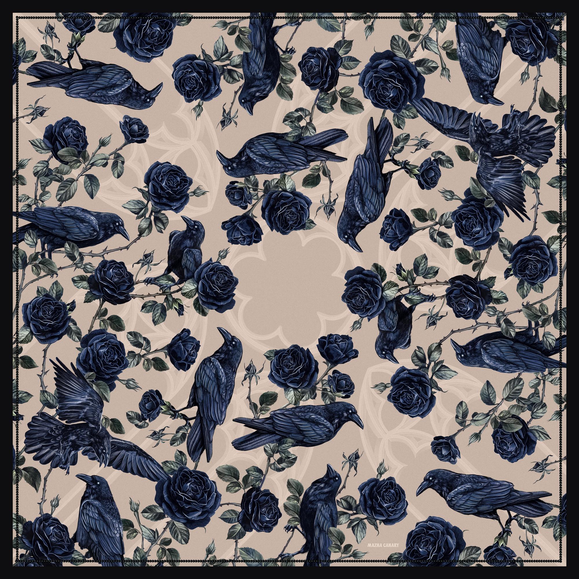 Платок "Готические вороны"