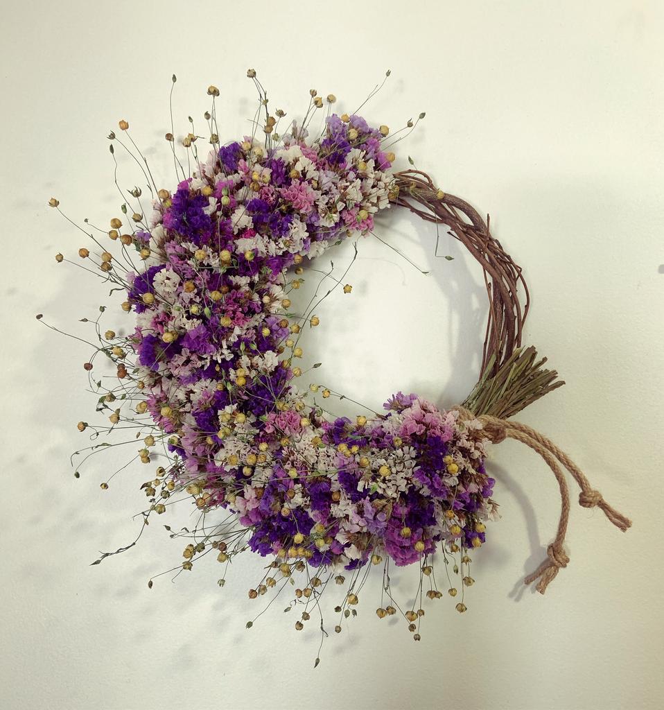 Wreath MEDIUM "Sea Lavender and Flax"