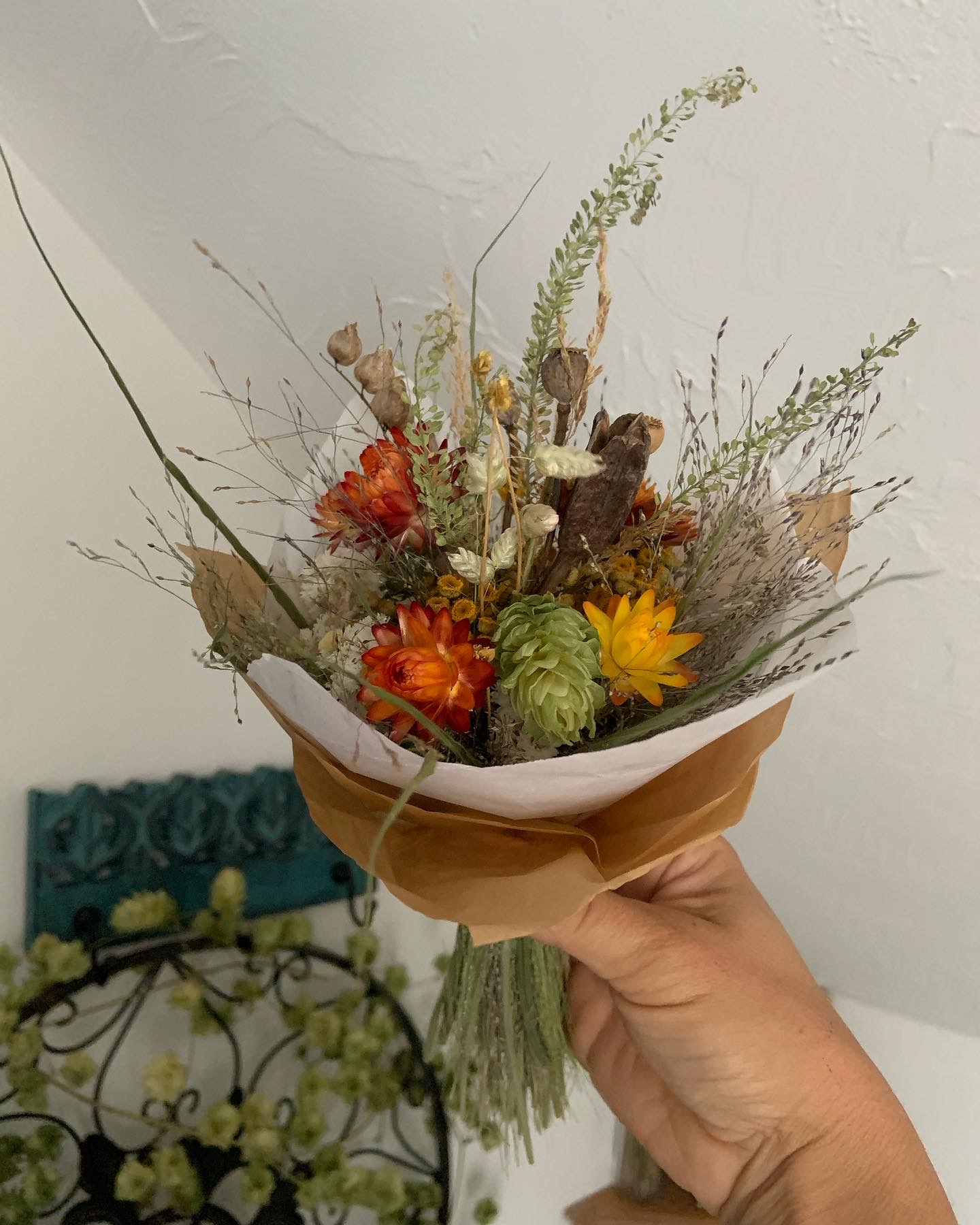 Everlasting Bouquet SMALL "Yellow-Orange"