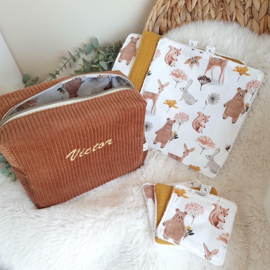 Trousse de toilette en velours GRAND FORMAT
