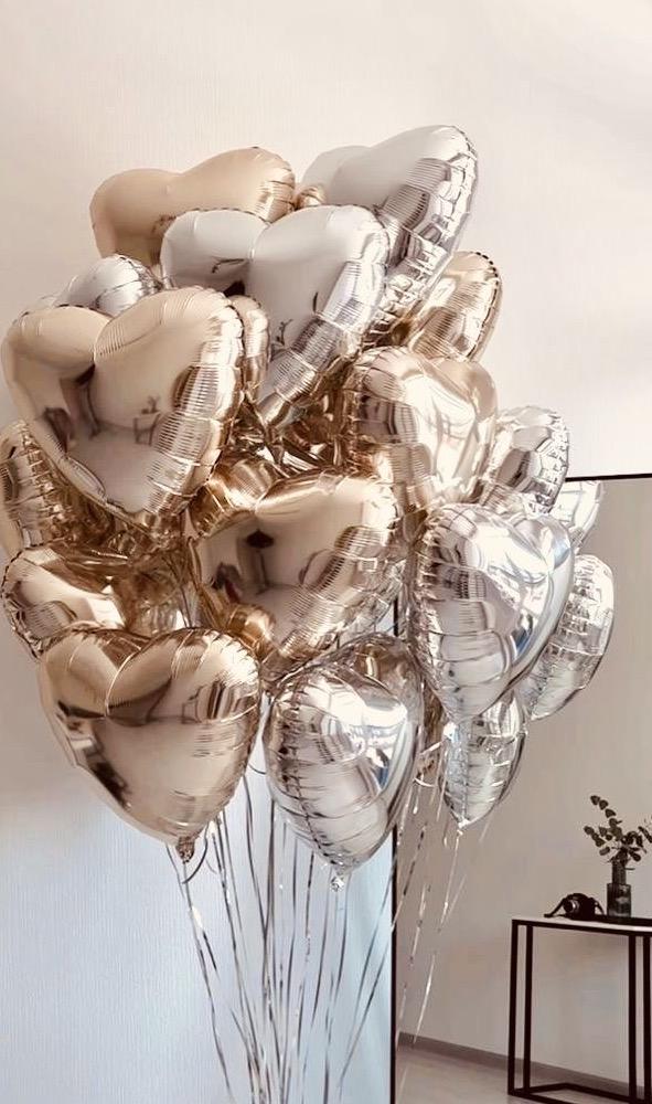 Foil Hearts Balloons Bunch