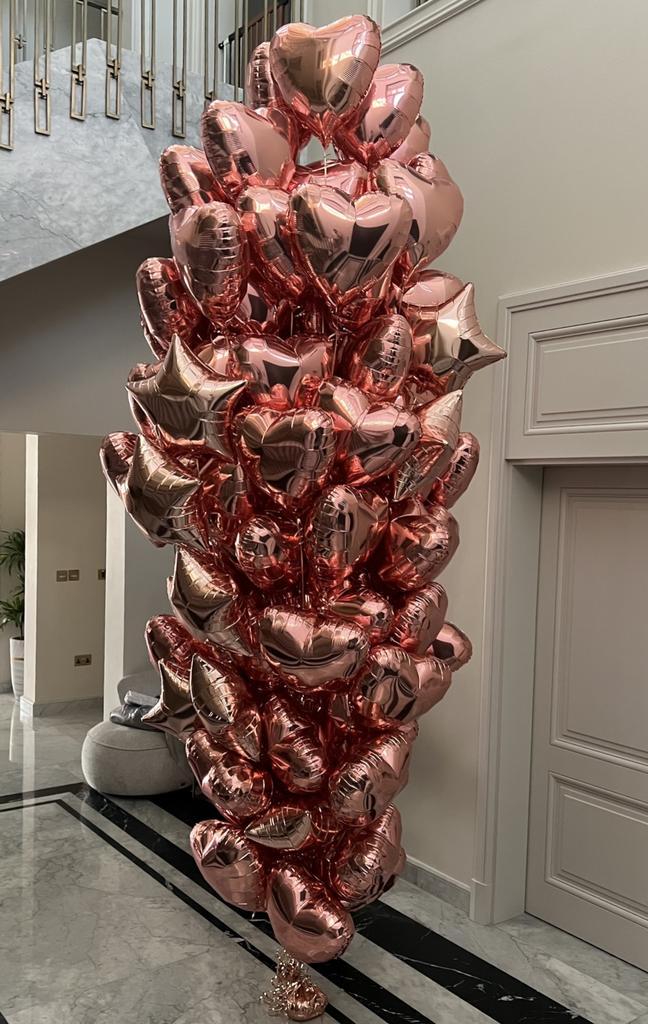 Rose Gold WOW Balloon Bunch