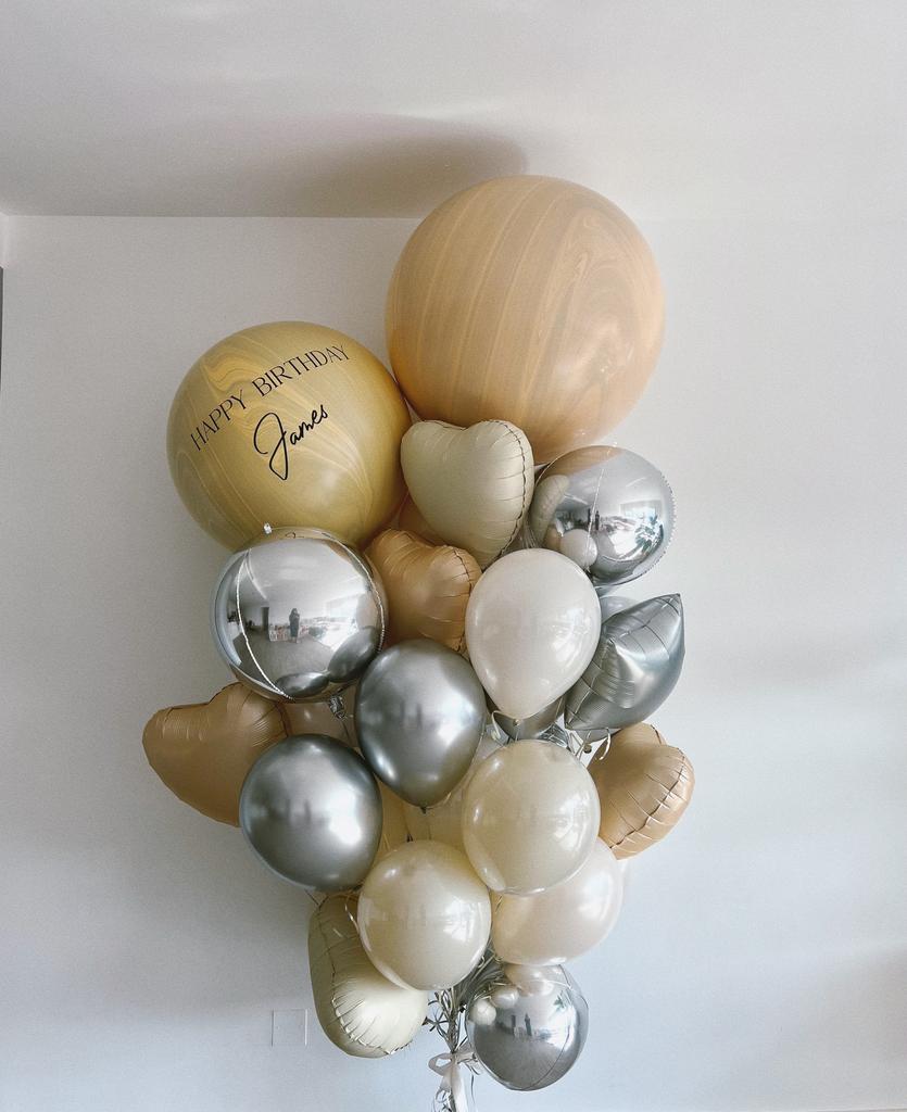 Nude Marble Balloon Bunch