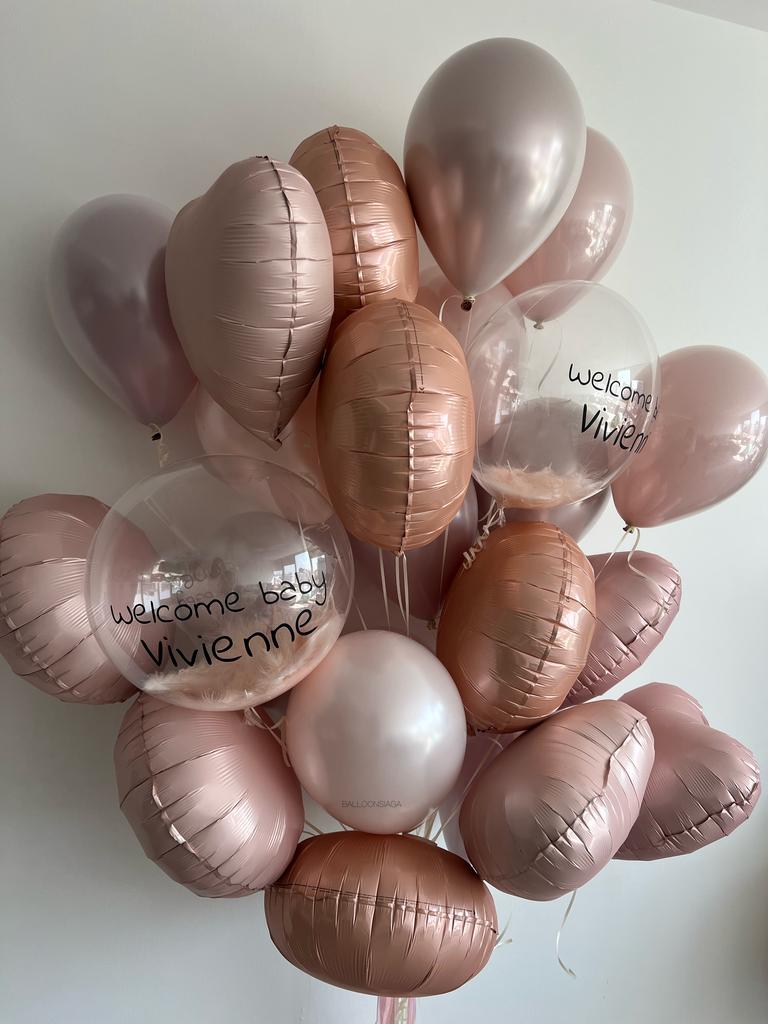 Bespoke Powder Pink Balloon Bunch