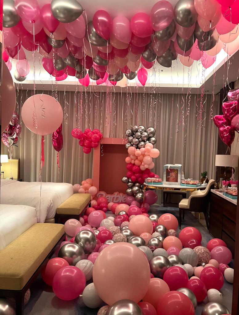 BARBIE theme balloons decorations for a room
