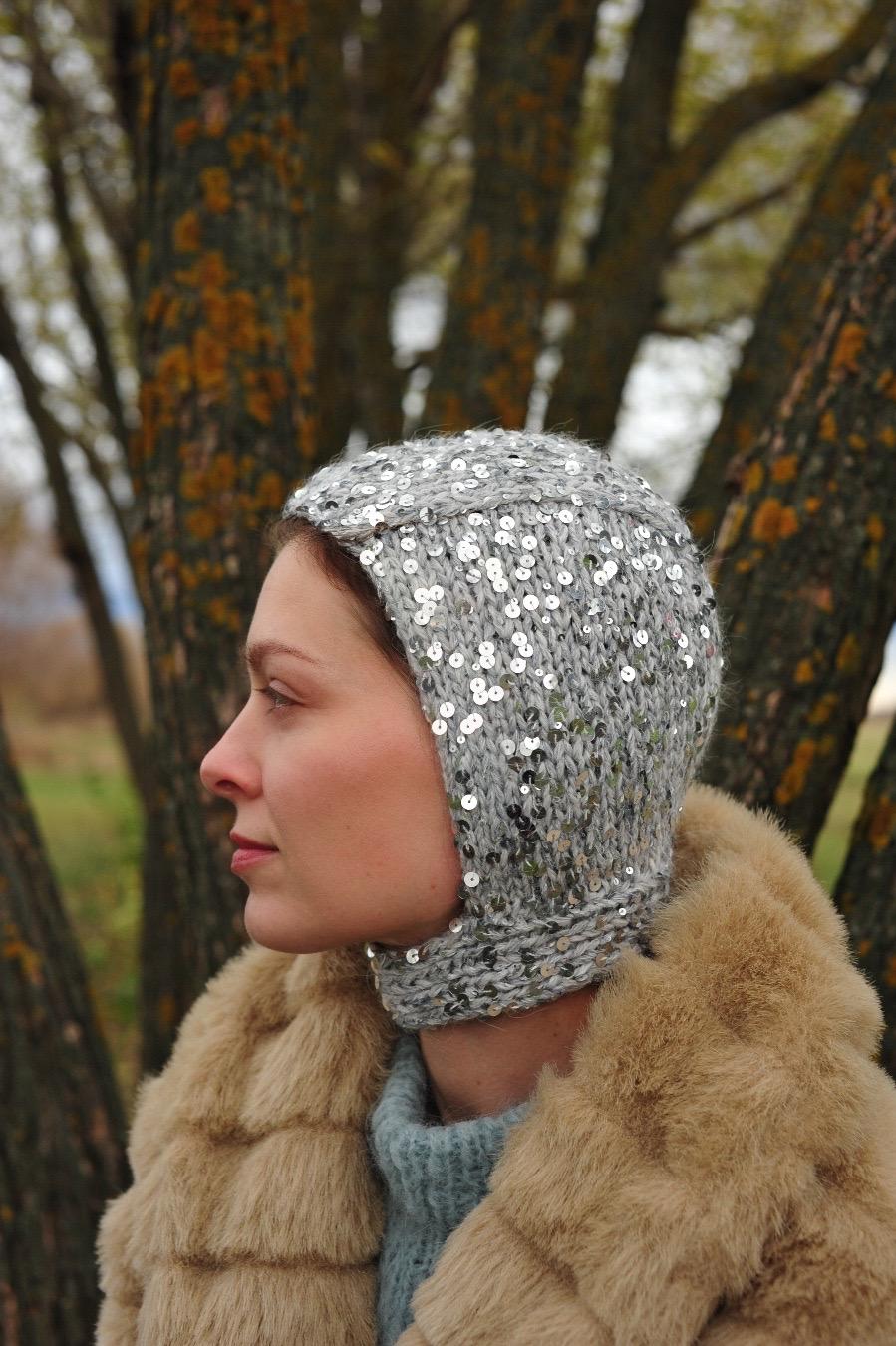 Silver sequin bonnet