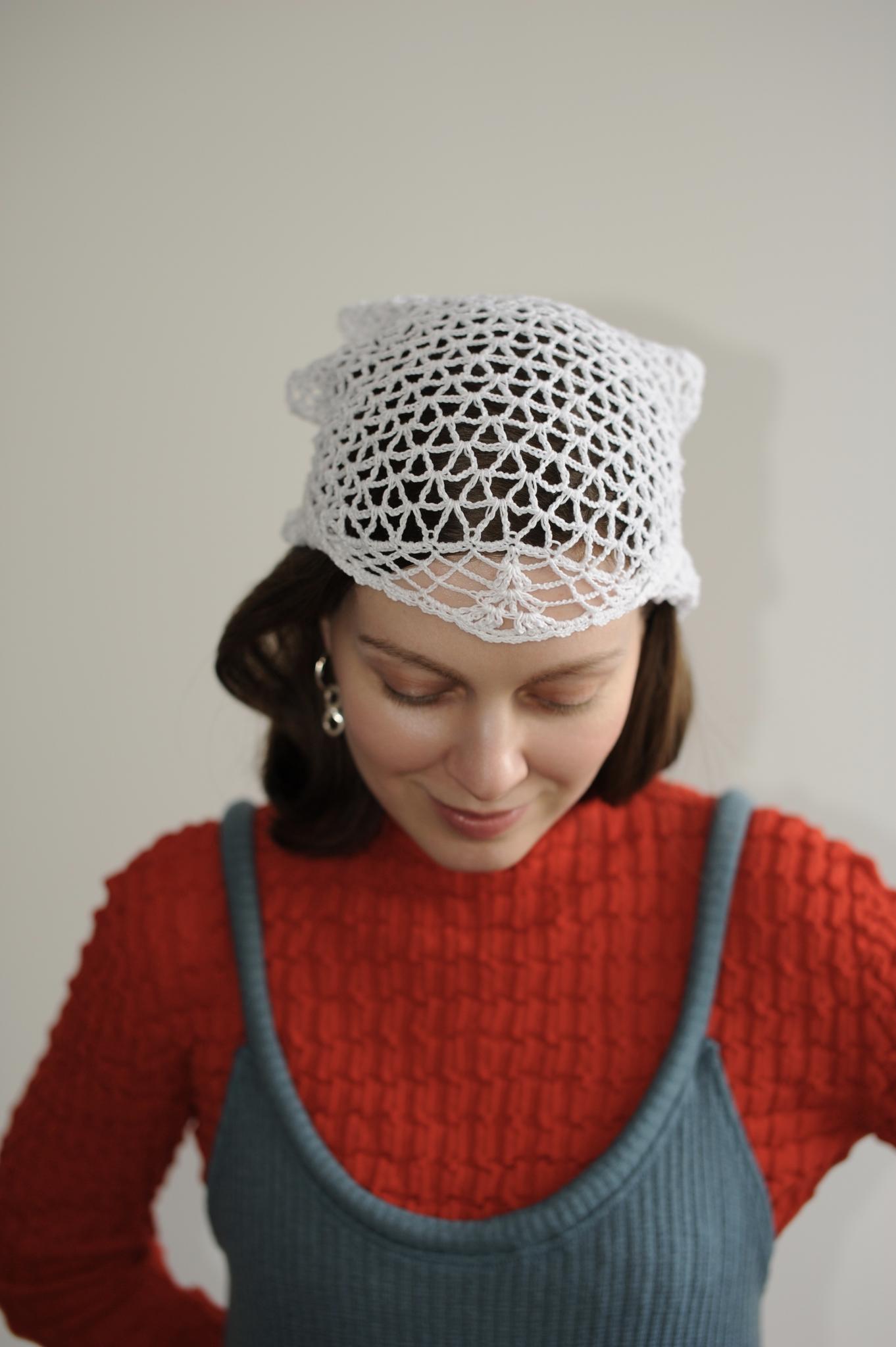 White crochet kerchief