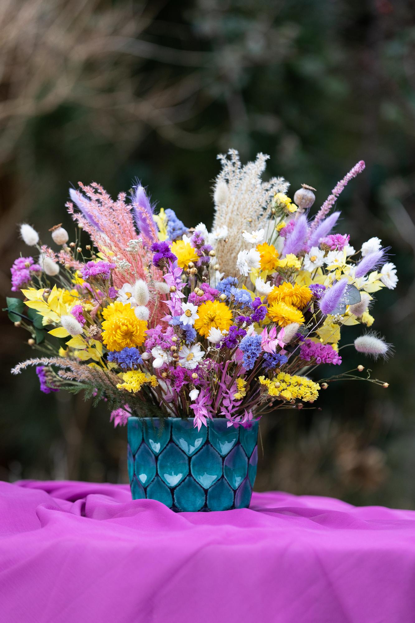 "Vibrant" arrangement in ceramic pot