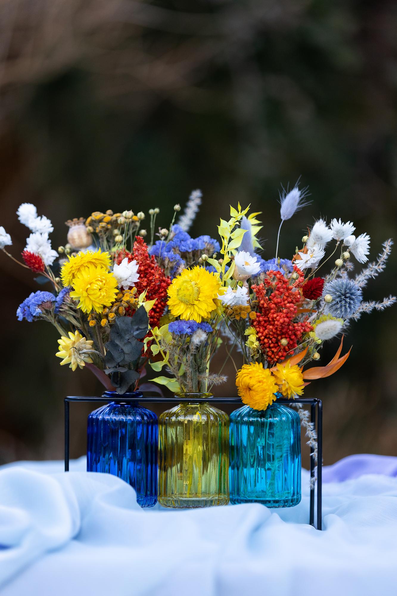 "Sky and Sun" colourful bottles arrangement