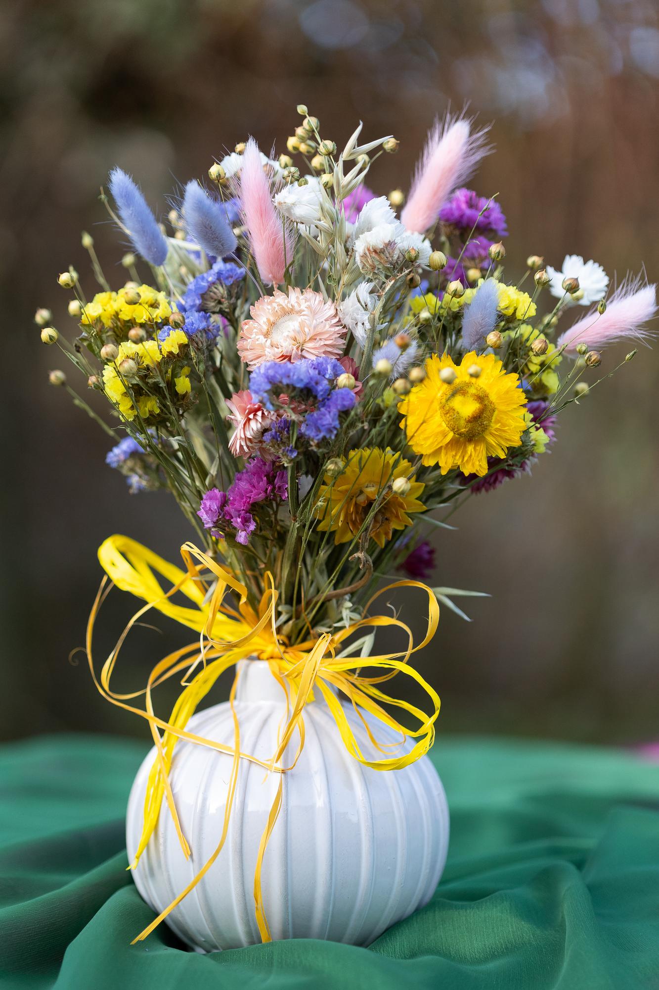 "Pretty Cute' bunch in a White Vase