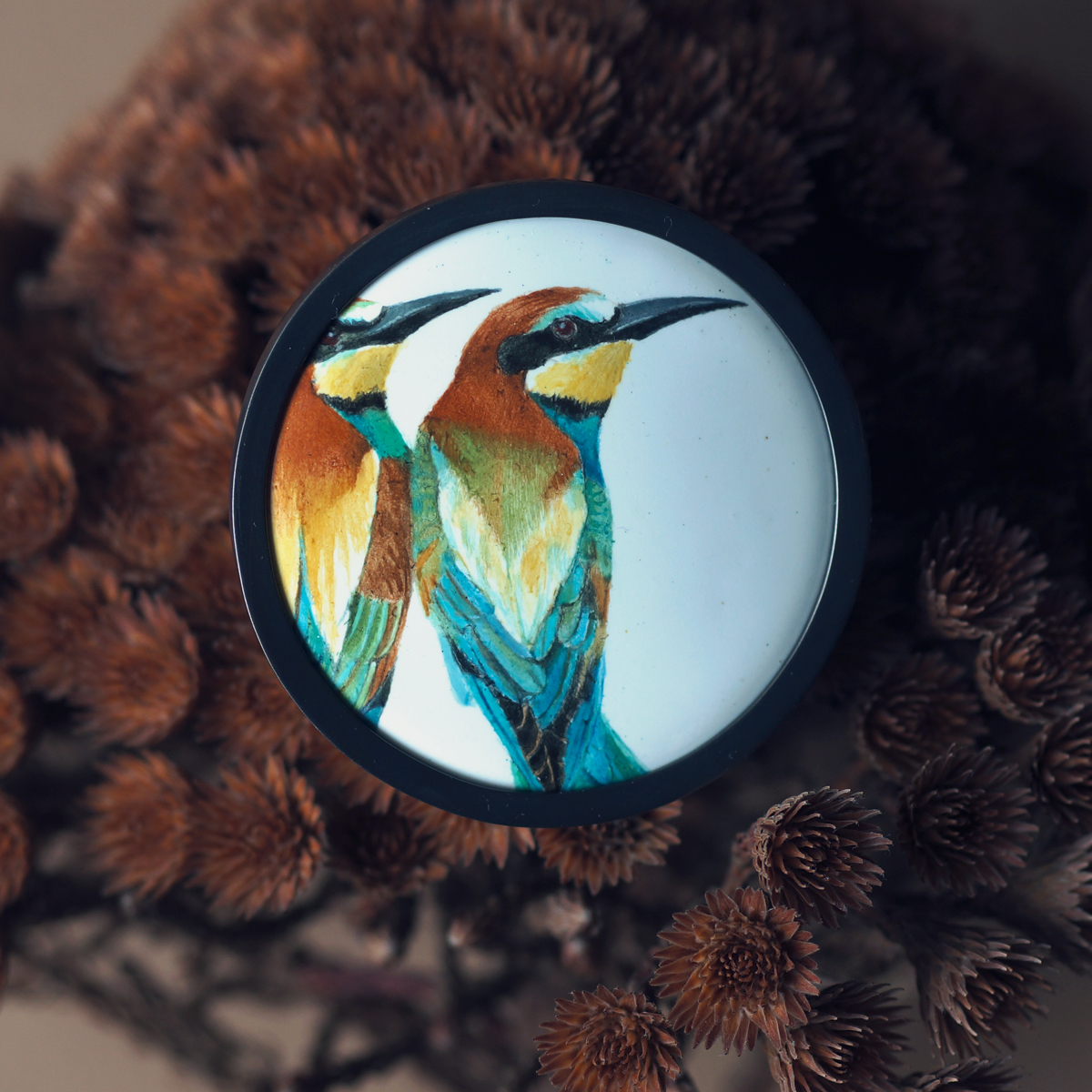 Pendant brooch Bee-eaters Antoine&Anna