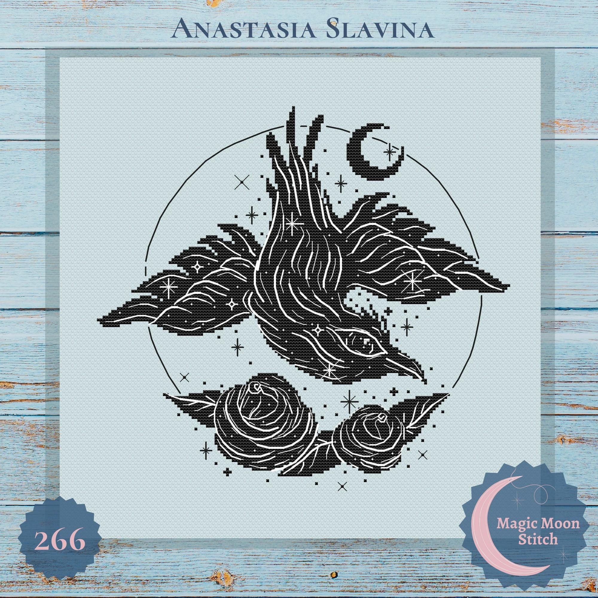 Магічний ворон з трояндами