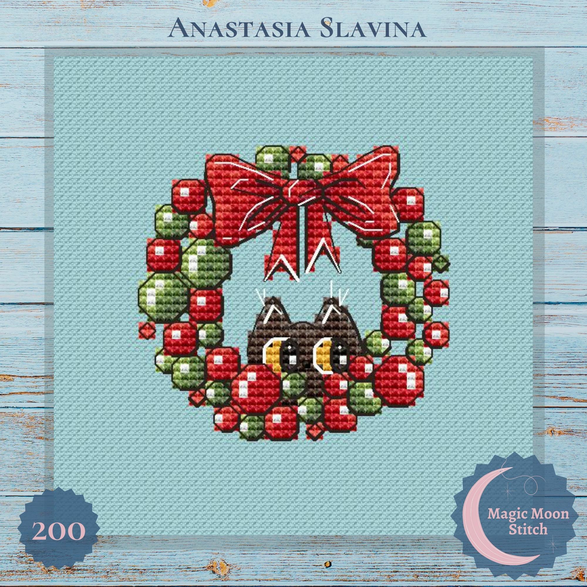 Різдвяний віночок з котиком