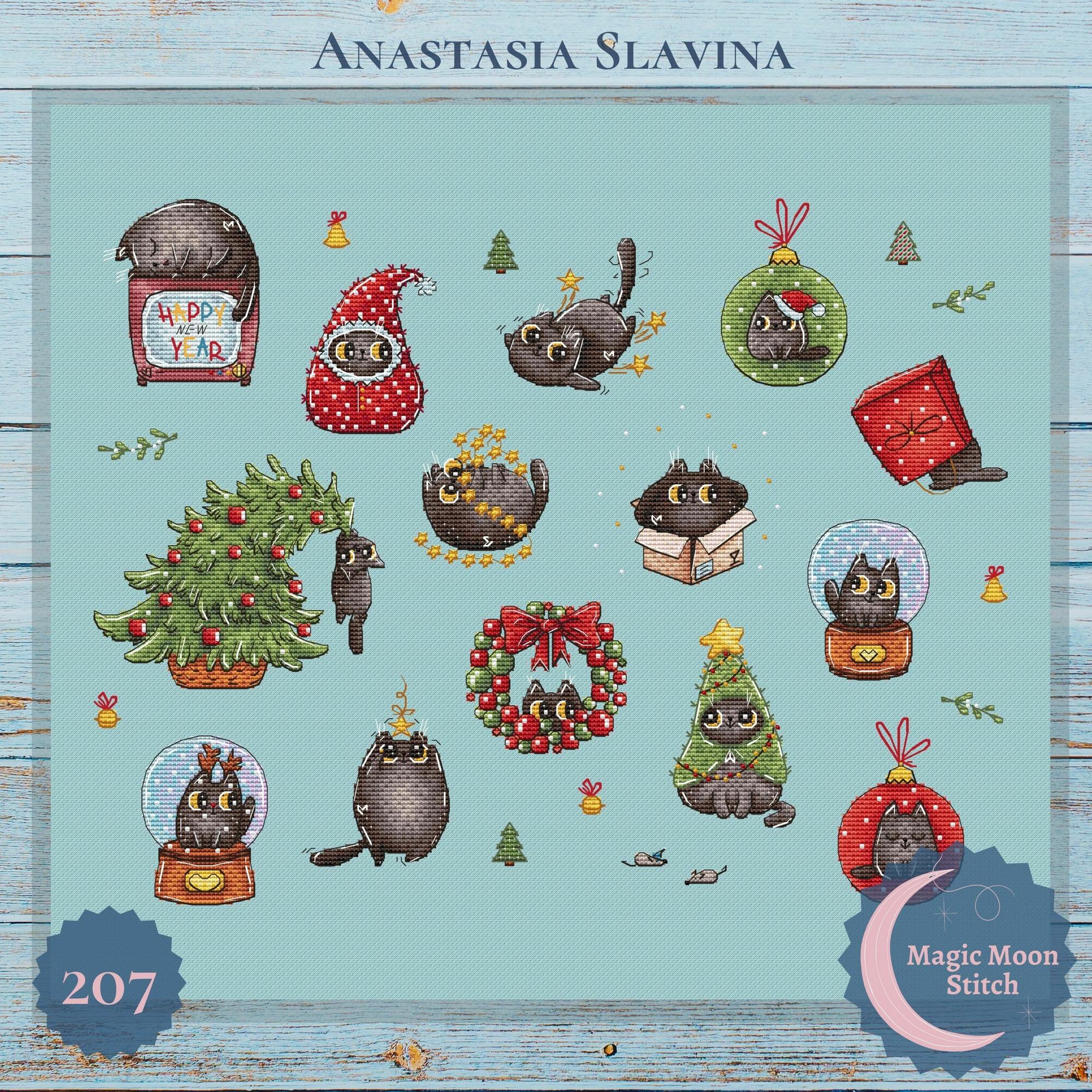 Різдвяні котики (набір з 14 котиків)