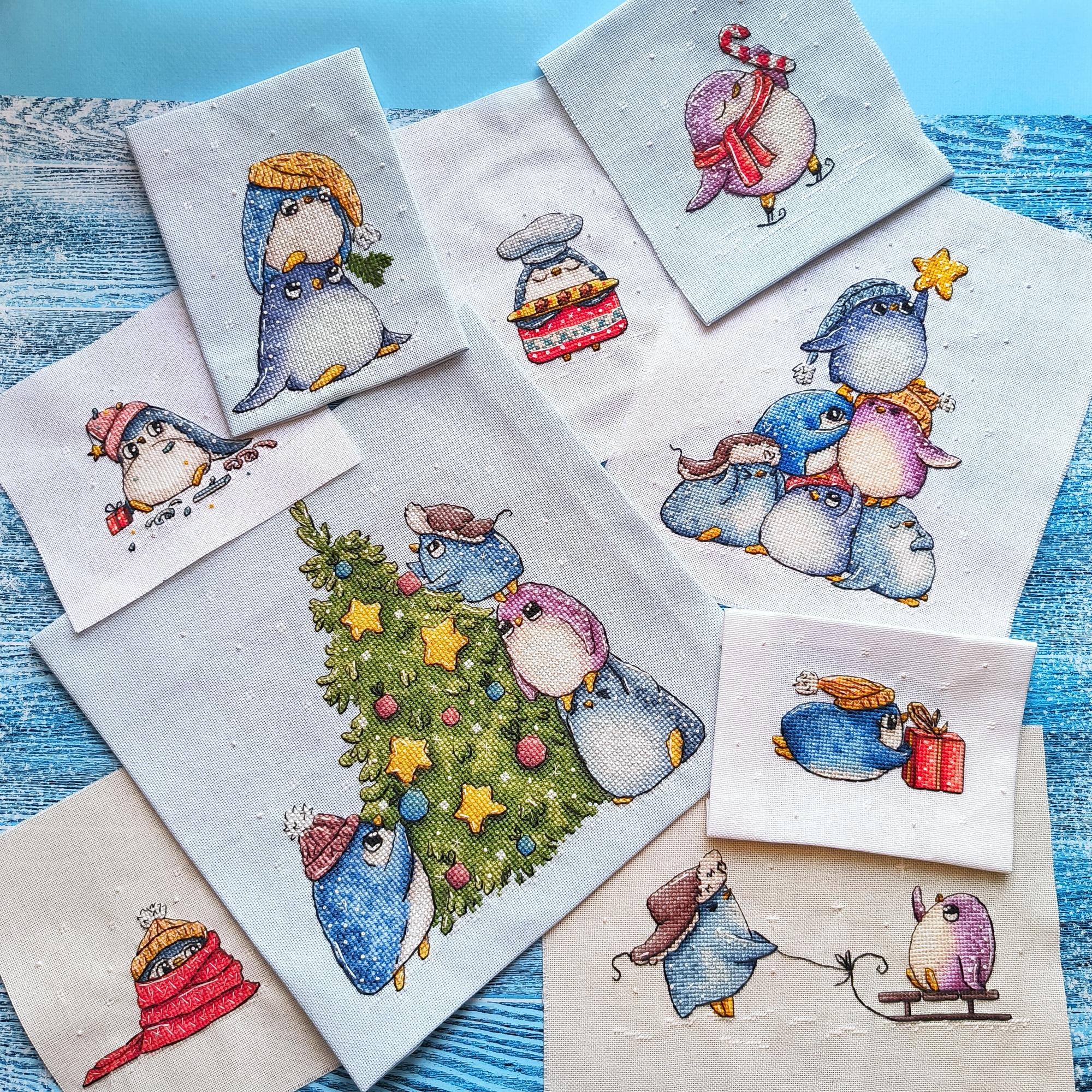 Веселі пінгвіни (набір з 9 схем)