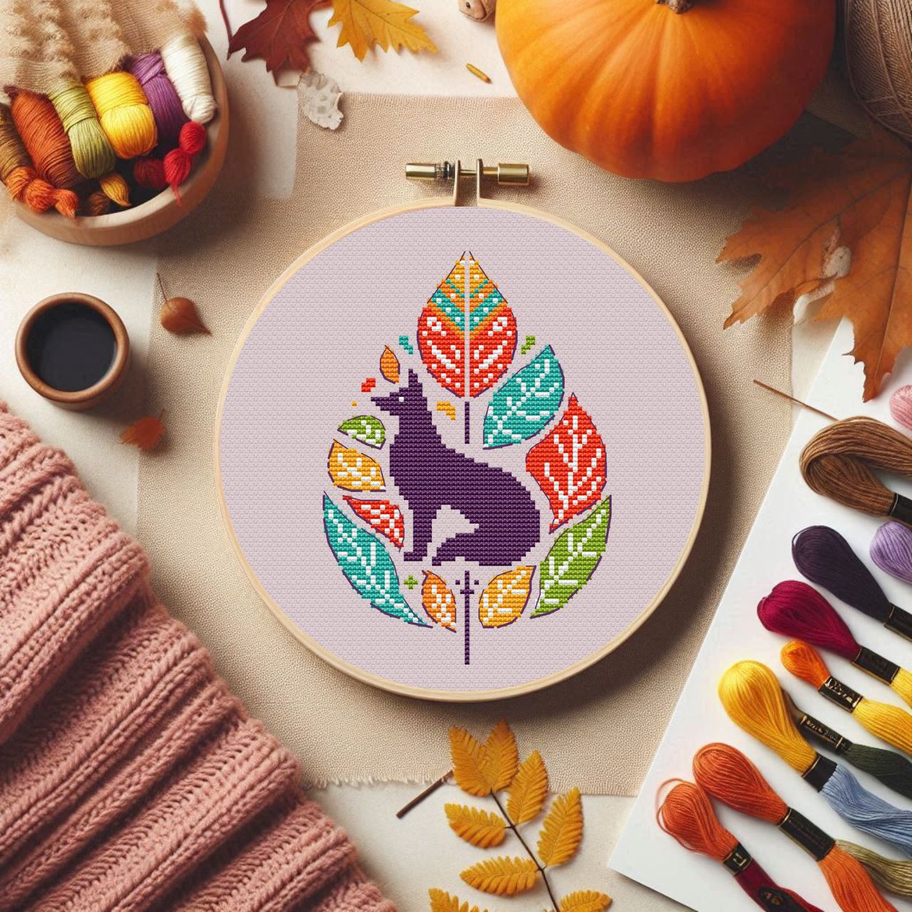 Листочок з лисичкою