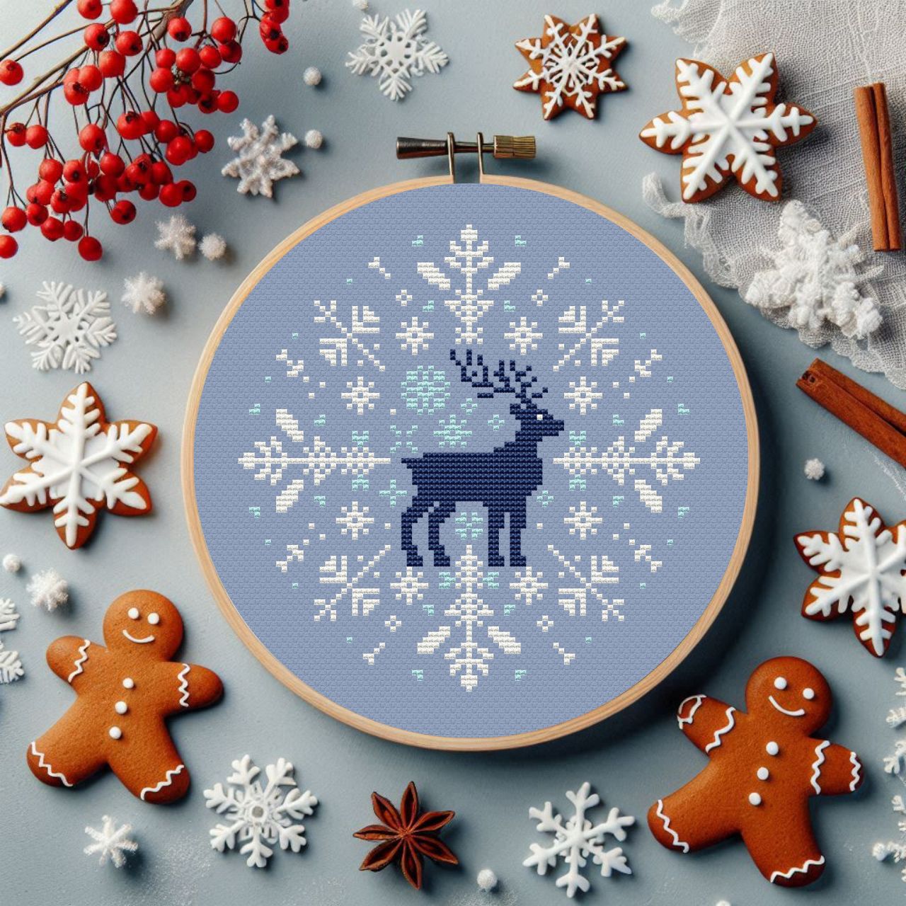 Сніжинка з оленем