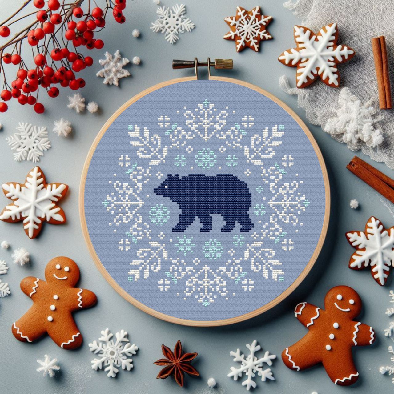 Сніжинка з ведмедем