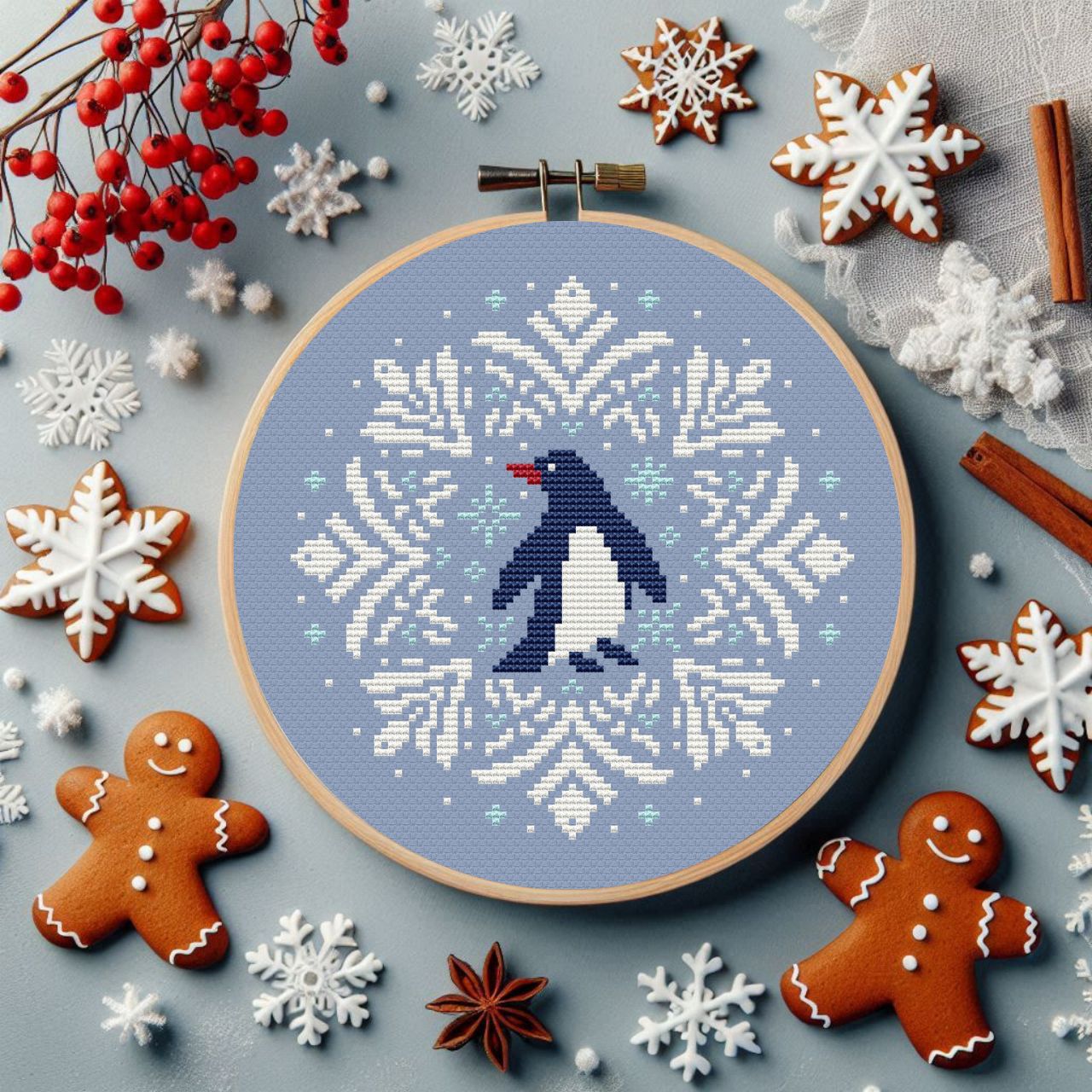 Сніжинка з пінгвіном