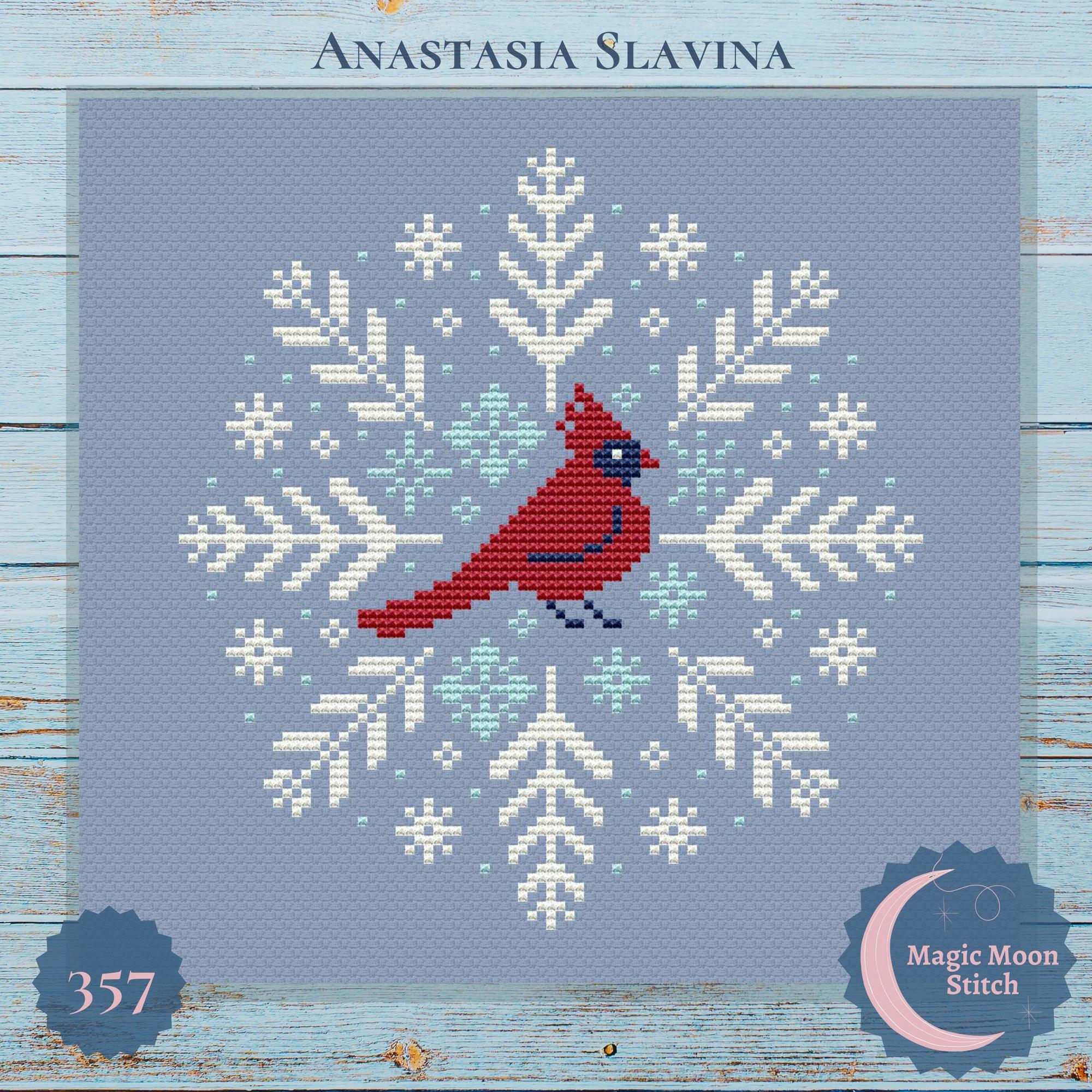 Сніжинка з кардиналом